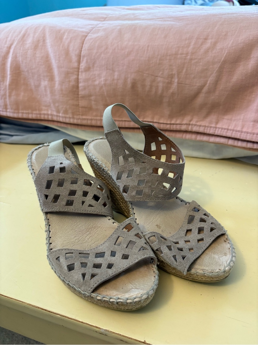 Andre Assous Women’s Cutout Espadrille Wedge Sandals - Taupe